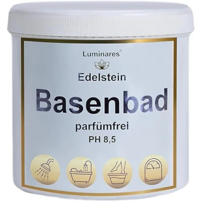 Abbildung von Basenbad, basisches Badesalz zur Entgiftung und Entsäuerung, Vollbad, Fußbad, Peeling, 3000g Luminares Edelstein Basenbad