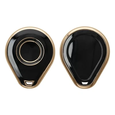 Abbildung von kwmobile Motorradschlüssel Hülle kompatibel mit Harley Davidson Motorrad Schlüsselhülle Silikon Cover Fahrzeugschlüssel Case in Schwarz Gold