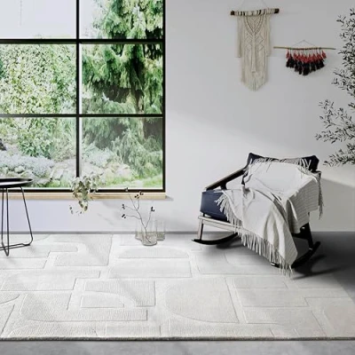 Abbildung von Villeroy &amp; Boch Wollteppich &quot;Alexis&quot;, rechteckig, Handgewebt, Wolle, Natur, Wohnzimmer, Geometrie, Boho, Design