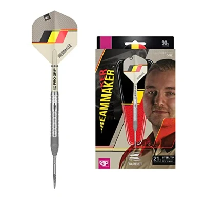 Abbildung von Target Darts Unisex Adult Dimitri Van den Bergh Dream Maker G1 90% Wolfram Swiss Point Steeldarts Set Dartpfeile, Sand, Schwarz, Gelb and Roter, 21G