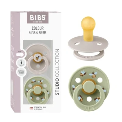 Abbildung von BIBS Studio Colour Bumblebee Schnuller 2er Pack Latex Größe 1, Mushroom