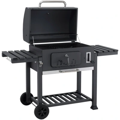 Abbildung von Tepro Holzkohlegrill &quot;Grillwagen Toronto XXL&quot;, BxTxH: 152x73x137cm, mit 2 Grillrosten und Pizzastein Vorrichtung