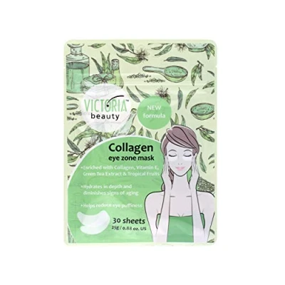 Abbildung von Victoria Beauty Kollagen Augenpads gegen Augenringe mit Grüntee, Kollagenaugenmaske, Under Eye Patches mindern Falten und Schwellungen 30 Pads