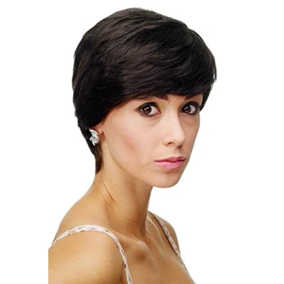 Abbildung von WIG ME UP KIT 4 Wunderschöne Damenperücke Perücke Kurzhaarperücke kurz edel gescheitelt braun dunkelbraun
