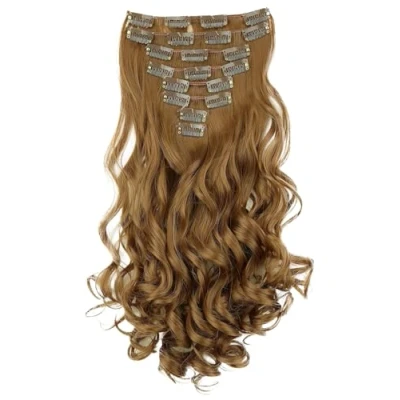 Abbildung von CAISHA XXL 35cm 8 Teile Set CLIP IN EXTENSIONS Haarverlängerung Haarteil Voluminös Gewellt Braun Mix CES206 1
