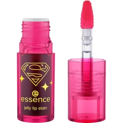 Abbildung von essence Superman jelly lip stain, Lipgloss, Nr. 01, langanhaltend, schnelltrocknend, sofortiges Ergebnis, gelig, vegan, ölfrei, ohne Parabene, Mikroplastikpartikel, 1er Pack (4g)