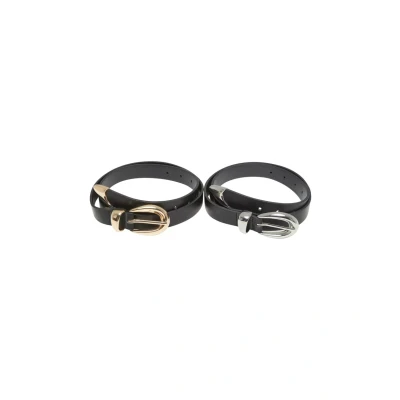 Abbildung von Urban Classics Chunky Buckle LOOP 2PACK Gürtel, Damen, Größe: L/XL, black gold silver