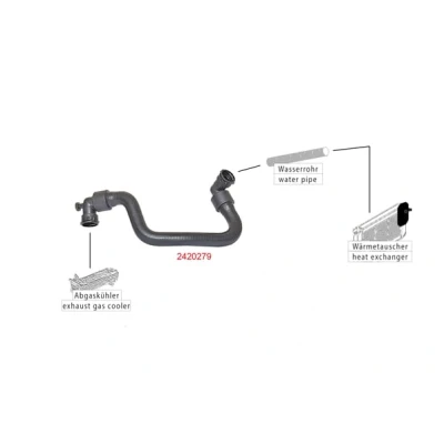 Abbildung von METZGER 2420279 Kühlerschlauch EPDM (Ethylen Propylen Dien Kautschuk) CITROËN: C5 II Kombi, PEUGEOT: 407 SW, Limousine