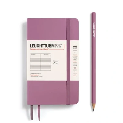 Abbildung von LEUCHTTURM1917 372377 Notizbuch Pocket A6, Softcover Schreibbuch, 123 nummerierte Seiten, Dusty Rose, liniert