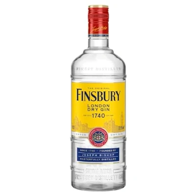 Abbildung von Finsbury London Dry Gin mit 37,5% vol. Der Klassiker aus seit 1740, Wacholder und Zitrusnoten, Perfekt für &amp; Tonic 1 x 0,7l