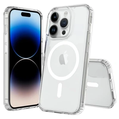 Abbildung von JT Berlin Pankow Clear Schutzhülle kompatibel mit Apple iPhone 15 Pro Max (Stoßabsorbierend, Wireless Charging Qi/magnetisches Aufladen kompatibel, Kratzfest, Anti Fingerabdruck) transparent