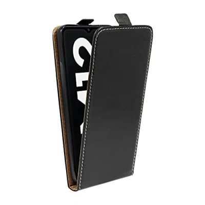 Abbildung von cofi1453® Flip Case kompatibel mit Samsung Galaxy M12 (M127F) Handy Tasche vertikal aufklappbar Schutzhülle Klapp Hülle Schwarz
