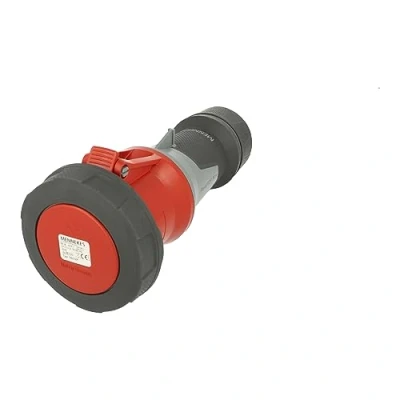Abbildung von Mennekes (Unternehmen) 14212P Power Top Xtra Connector mit gummierten Bereich, IP 67 Schutz, 6 Stunden Earth Position, 5 Pole, 63 A, 400 V, rot