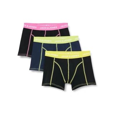 Abbildung von JACK&amp;JONES Herren JACCONTRA Trunks 3 Pack Boxershorts, Strawberry Moon/Pack:Navy Blazer Black, XL