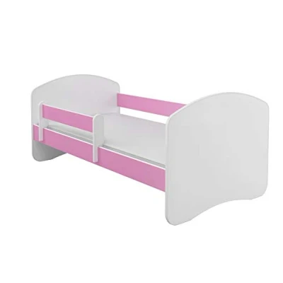 Abbildung von Kinderbett Jugendbett mit einer Schublade und Matratze Weiß ACMA II (160x80 cm, Rosa)