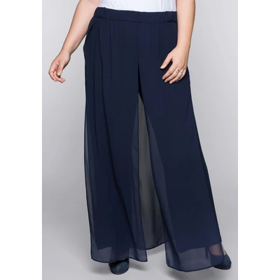 Abbildung von Sheego Stoffhose, Damen, Größe: 48, Marine