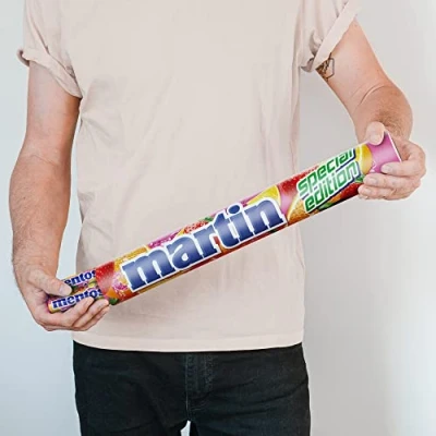 Abbildung von Mega Mentos Rolle personalisiert Personalisier diese XXL mit Namen und Botschaft, 21 Mentosrollen in der Geschmackssorte (Fruit)