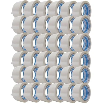 Abbildung von gws Paketklebeband 144 Rollen weiß Geräuscharmes Universalklebeband zum Verpacken von Paketen Hohe Klebekraft Profi Qualität 66 m Länge 50 mm Breite