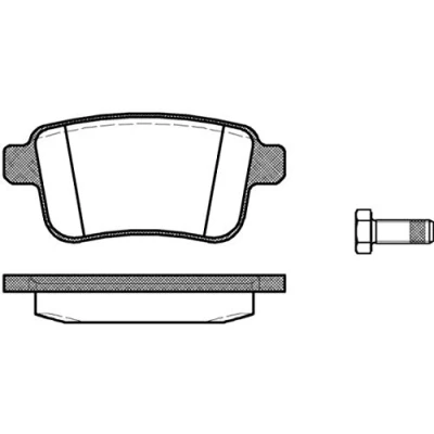 Abbildung von ROADHOUSE 21352.00 Bremsbelagsatz Hinterachse ohne integrierten Verschleißsensor mit Schrauben Zubehör RENAULT: Kangoo II / Grand