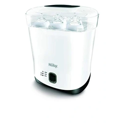Abbildung von Nuby Babyflasche Sterilisator und Trockner, elektrischer Dampfsterilisator, weiß, tötet 99,9% der Keime