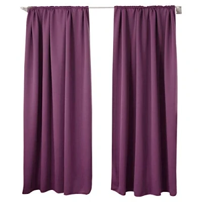 Abbildung von WOLTU 2er Set Gardinen Vorhang Blickdicht Kräuselband für Schiene, 250 g/m² Schwere Verdunklungsvorhänge Thermovorhang kälteschutz lichtdicht Wohnzimmer Kinderzimmer, 135x245 cm Violette