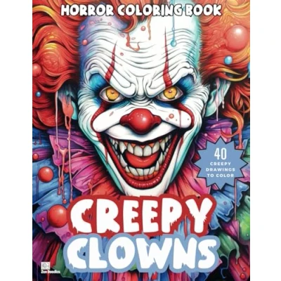 Abbildung von Creepy Clowns Horror Coloring Book: Spooky and Scary Dark Fantasy Drawings for Adults Teens