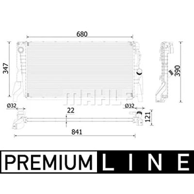 Abbildung von MAHLE ORIGINAL CR 2318 000P Kühler, Motorkühlung für Fahrzeuge mit Klimaanlage 680 347 22 Kühlrippen gelötet MINI: Schrägheck