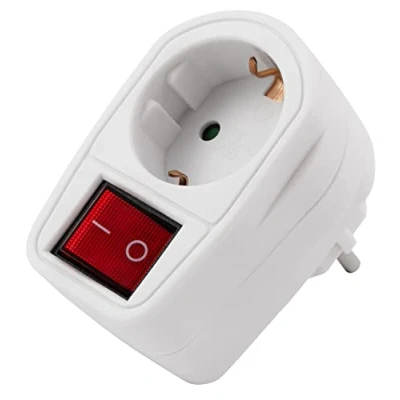 Abbildung von McPower Steckdosenadapter mit Schalter, 230V/3500W, 2 poliger AN/AUS Mehrfachsteckdose