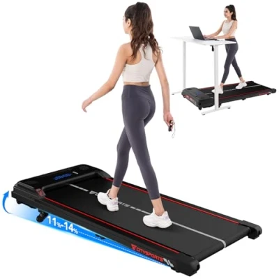 Abbildung von CITYSPORTS Laufband mit Steigung,  Walking Pad 11 %14 % Neigung, LED Anzeige &amp; Lichteffekt, 16 km/h, für Zuhause &amp; Büro Fernbedienung (Red)
