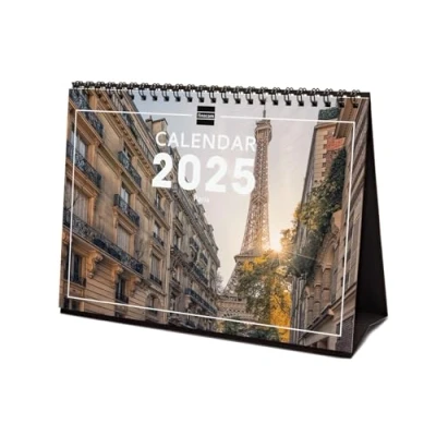 Abbildung von Finocam Bebilderter Tischkalender International 2025 Monatsansicht Januar bis Dezember (12 Monate) Paris