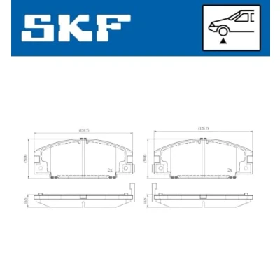 Abbildung von SKF VKBP 80862 A Bremsbelagsatz mit akustischer Verschleißwarnung OPEL: Frontera SUV, Sport SUV Cabrio, Campo, ISUZU: D Max 1 Pickup