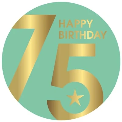 Abbildung von Essbarer Tortenaufleger 75. Geburtstag // Kuchendekoration Tortendekoration (Grün)