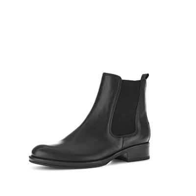 Abbildung von Gabor Damen Chelsea Boots, Frauen Stiefeletten,Wechselfußbett,uebergangsschuhe,uebergangsstiefel,Schlupfstiefel,flach,schwarz,39 EU / 6 UK