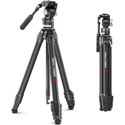 Abbildung von Ulanzi Zero V Kamera Stativ mit 24 157 cm Höhe — leichtes Camera Tripod Abnehmbar Videokopf Reisestativ Carbonfiber videostativ Dreibein für Videokamera Schwarzgrau