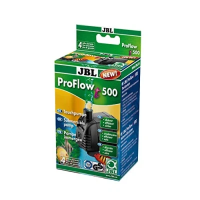 Abbildung von JBL 6058100 ProFlow t500 60581 Tauchpumpe mit 200 500 l/h zur Umwälzung von Wasser in Aquarien und Aquaterrarien