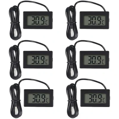 Abbildung von AITRIP 6x Digital LCD Thermometer Temperatur Monitor mit Externem Sensor für Kühlschrank Gefrierschrank Aquarium