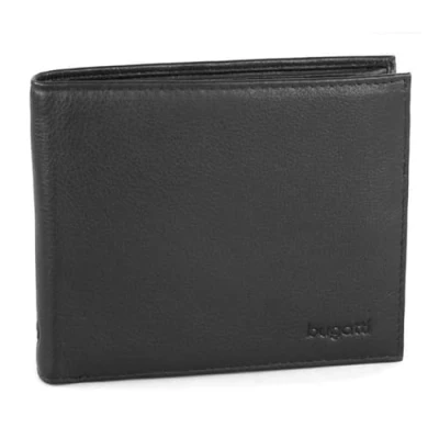 Abbildung von bugatti Sempre Geldbörse Herren Leder 8CC Portemonnaie Querformat Schwarz Geldbeutel Portmonee Wallet Brieftasche Männer Portmonaise
