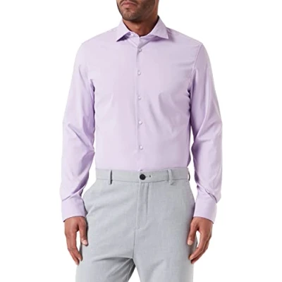 Abbildung von Seidensticker Herren Slim Fit Langarm Hemd Shirt, Lila, 38 EU