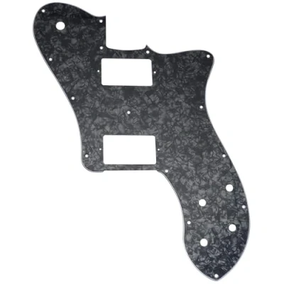 Abbildung von Musiclily Pro 15 Löcher Bedeckt HH Gitarren Schlagbrett Pickguard für Mexico Fender 72 Tele Deluxe Style E Gitarre, 4 lagig Black Pearl