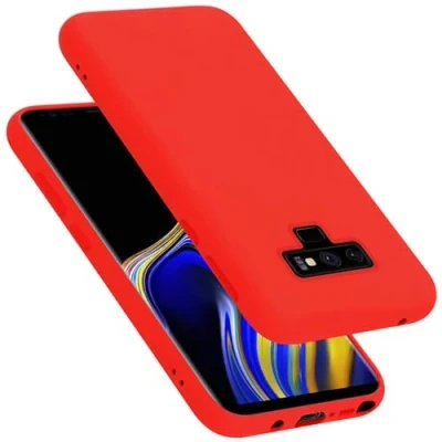 Abbildung von Cadorabo Hülle kompatibel mit Samsung Galaxy Note 9 Silikon Handyhülle für Case aus flüssigem stoßfeste dünne TPU Schutzhülle Liquid ROT