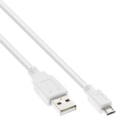 Abbildung von InLine 31720W Micro USB 2.0 Kabel, A Stecker an B Stecker, weiß, 2m