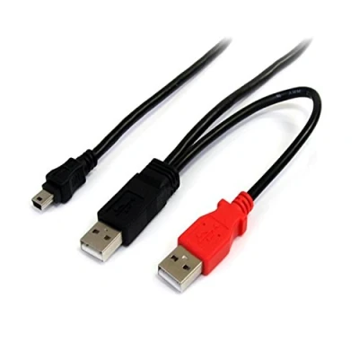 Abbildung von StarTech.com 1,8m USB Y Kabel für externe Festplatten, A auf Mini B Anschlusskabel