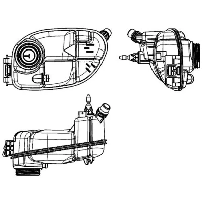 Abbildung von MAHLE ORIGINAL CRT 65 000S Ausgleichsbehälter mit Sensor, ohne Deckel MERCEDES BENZ: B Klasse, A CLA Coupe