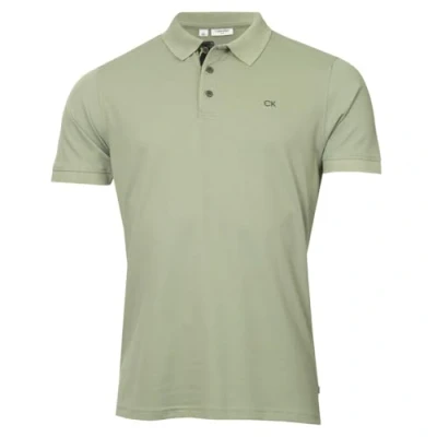 Abbildung von Calvin Klein Herren Campus 3 Knopf Kragen Polo Hemd Salbei Camouflage L
