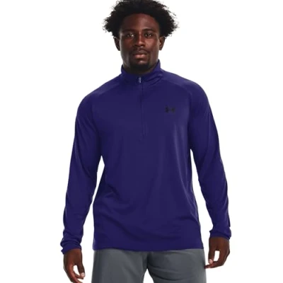 Abbildung von Under Armour Mens Warmup Tops Herren Ua Tech™ 2.0 Langarm Oberteil Mit ½ Zip, Sonar Blue, 1328495 468, XXL