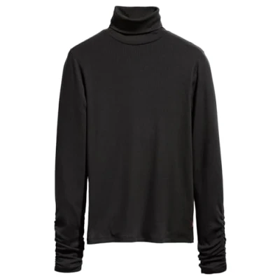 Abbildung von Levi&#039;s Ruched Turtleneck Langarmshirt, Damen, Größe: Small, Caviar