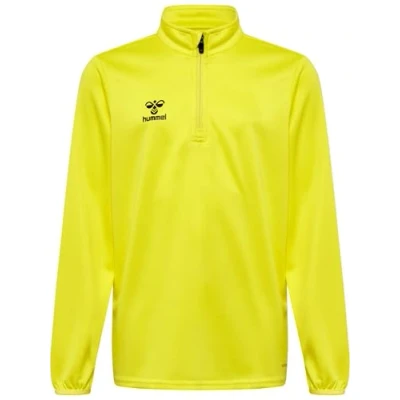 Abbildung von Hummel Essential Halfzip Langarmshirt für Kinder, Größe: 116, Blazing yellow