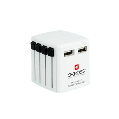 Abbildung von SKROSS 1.302330 Welt USB Ladegerät 2 Steckdosen in Allen Teilen der Eingangsspannung: 100 V 250 Typ A Ausgänge: 5,0 DC/max. 2,4