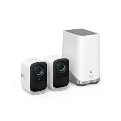 Abbildung von eufy Security eufyCam S300 3C, Überwachungskamera aussen,4K kabellose mit Gesichtserkennung und K.I, Farbige Nachtsicht,Erweiterbarer Speicher auf 16TB, Set2+1,Gebührenfreie Nutzung
