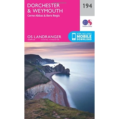 Abbildung von Dorchester &amp; Weymouth, Cerne Abbas Bere Regis (OS Landranger Map, Band 194)